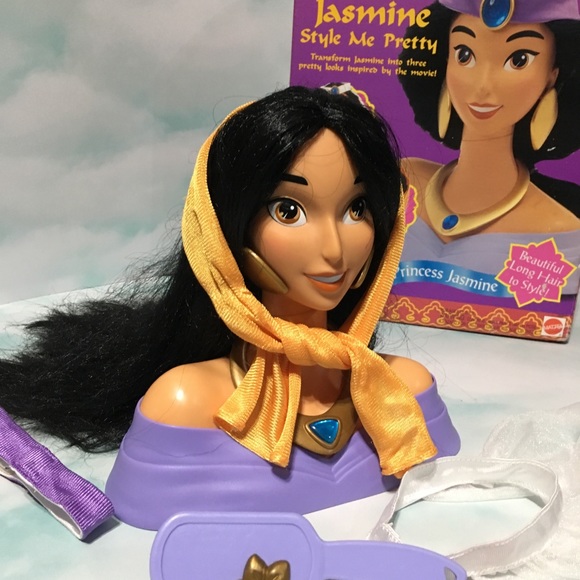 DISNEY'S ALADDIN VTG 90s Jasmine Styling Doll RARE